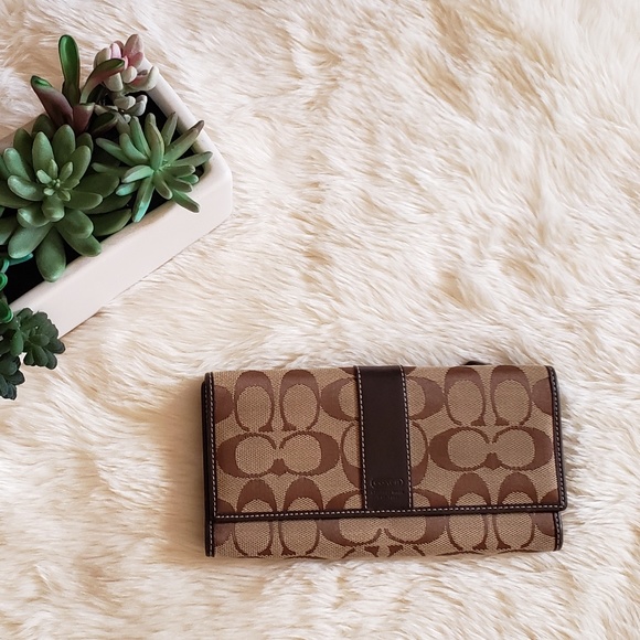 Coach Handbags - Coach Signature Print Legacy Wallet